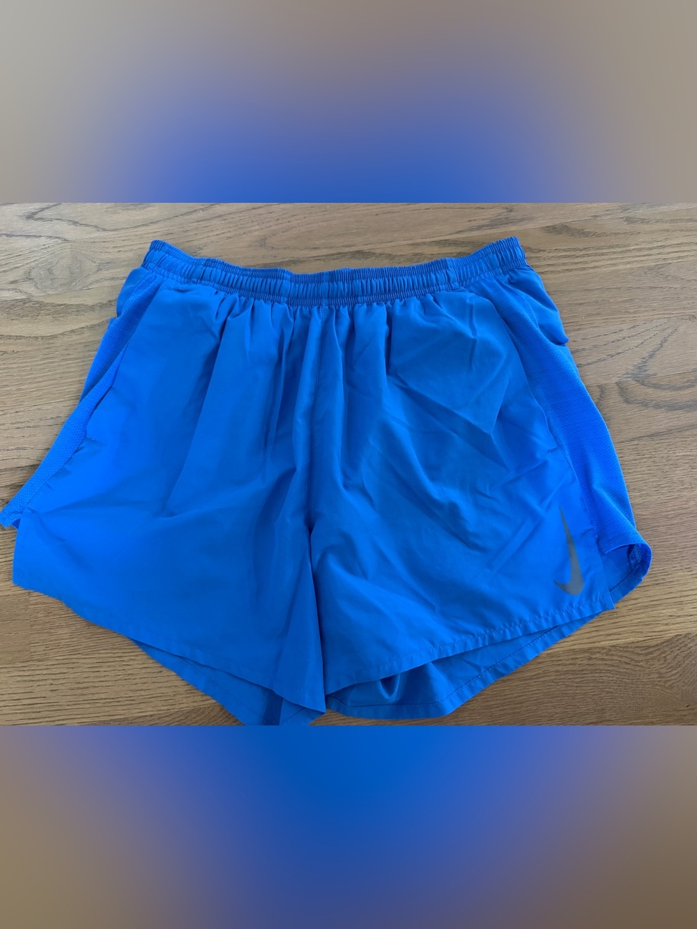 Nike Men's Bright Blue Athletic Shorts with Swoosh
